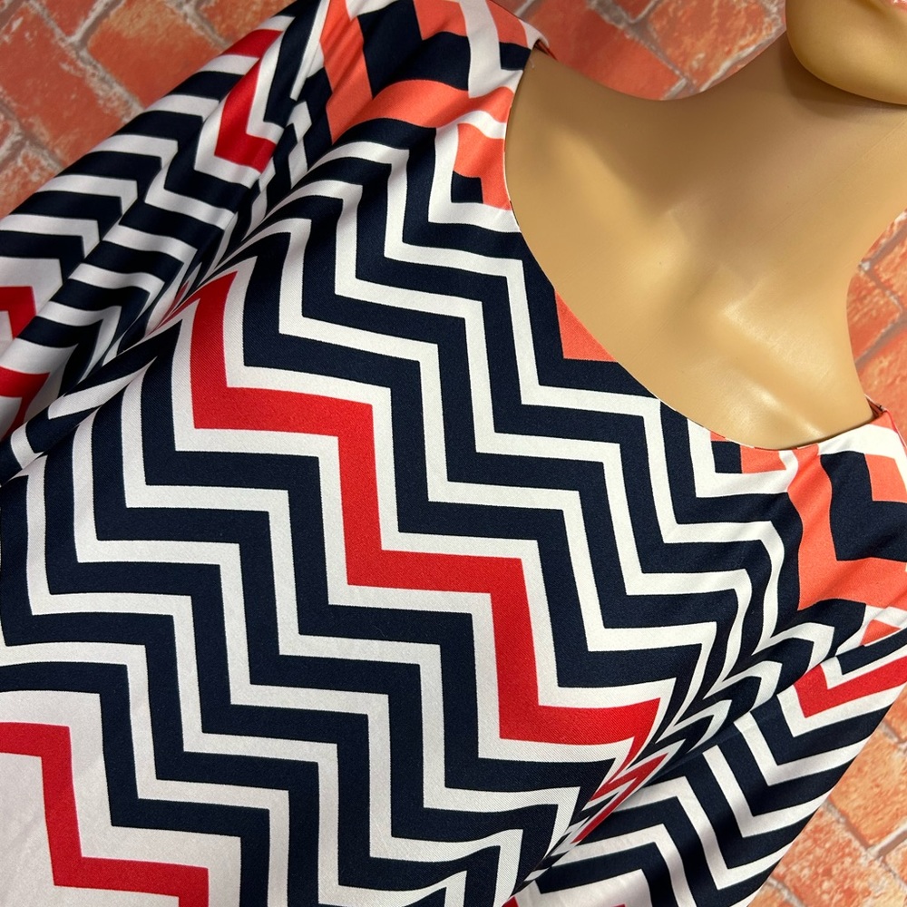 Ksl Plus Size Chevron Print Shift Dress View 2